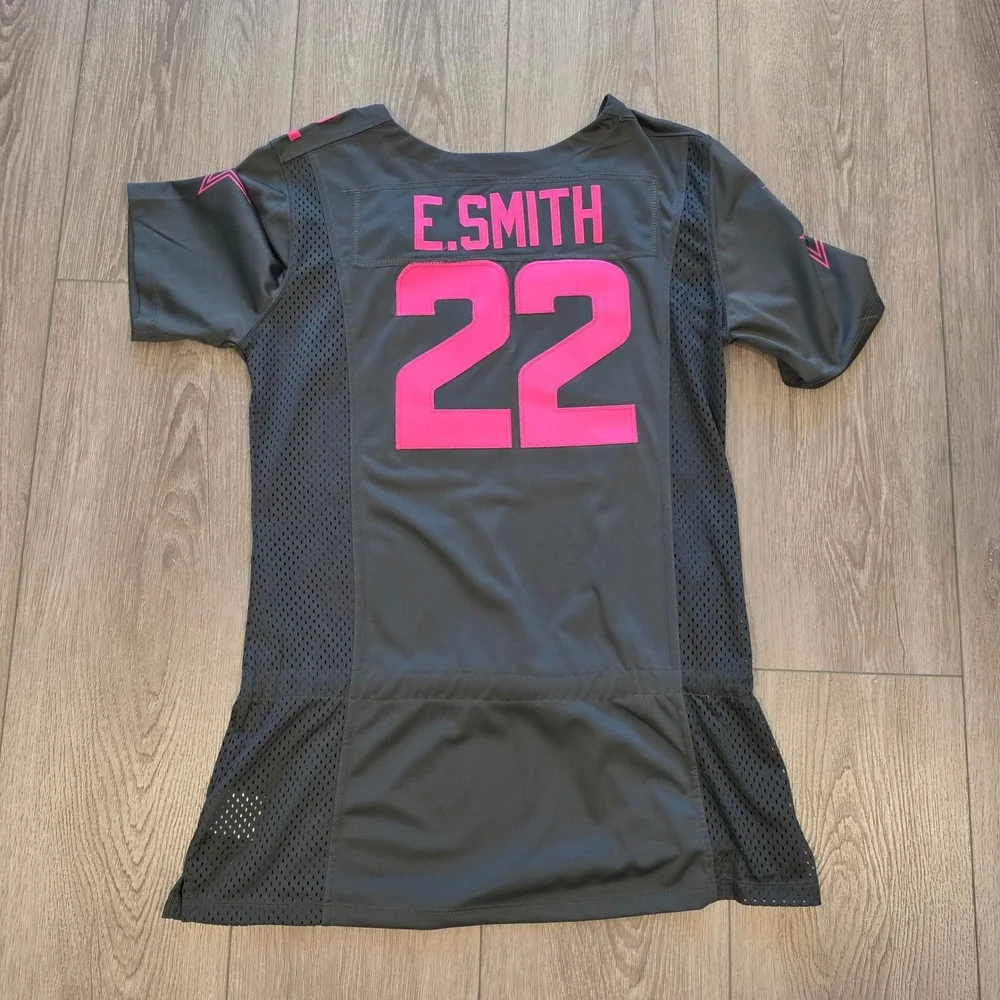 Nike Dallas Cowboys Emmitt Smith 22 Jersey Womens Large Pink NFL Breast Cancer - Picture 7 of 8